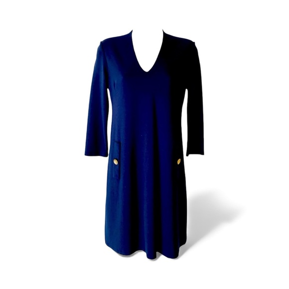 Eliza J Dresses & Skirts - Eliza J Navy Blue Ponte 3/4 Sleeved Dress - Size 2, perfect